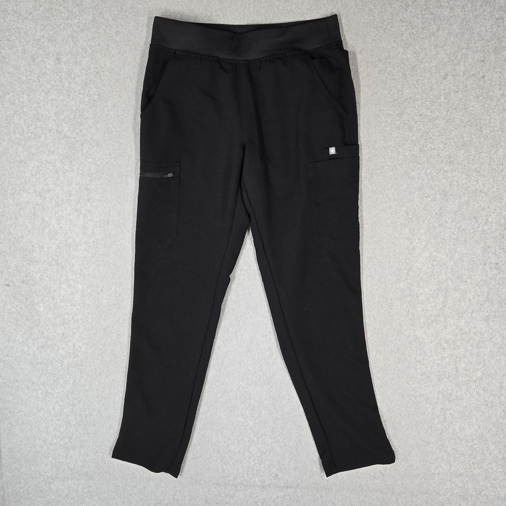 FIGS Women Scrub Pants S Black Pants Jogger Yola Yoga Zipper PO#3748 READ
